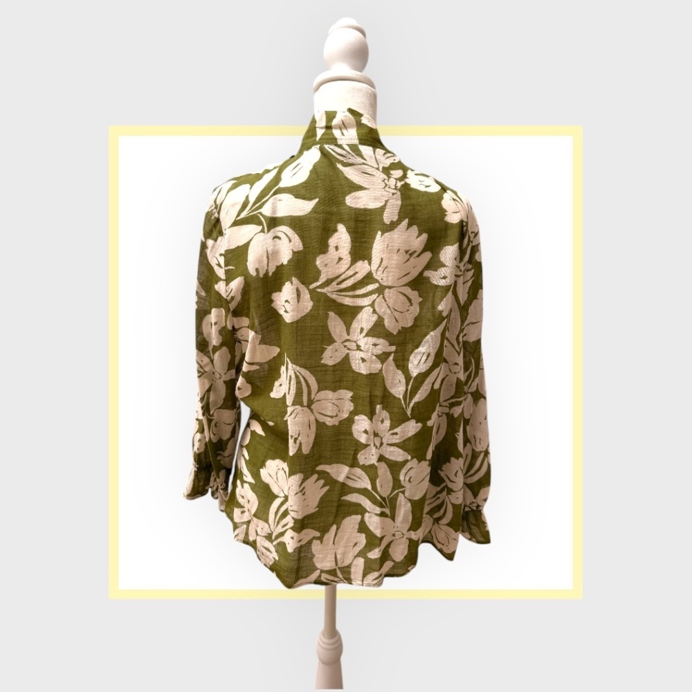 Zara - Green floral Printed blouse - Picture 3 of 4